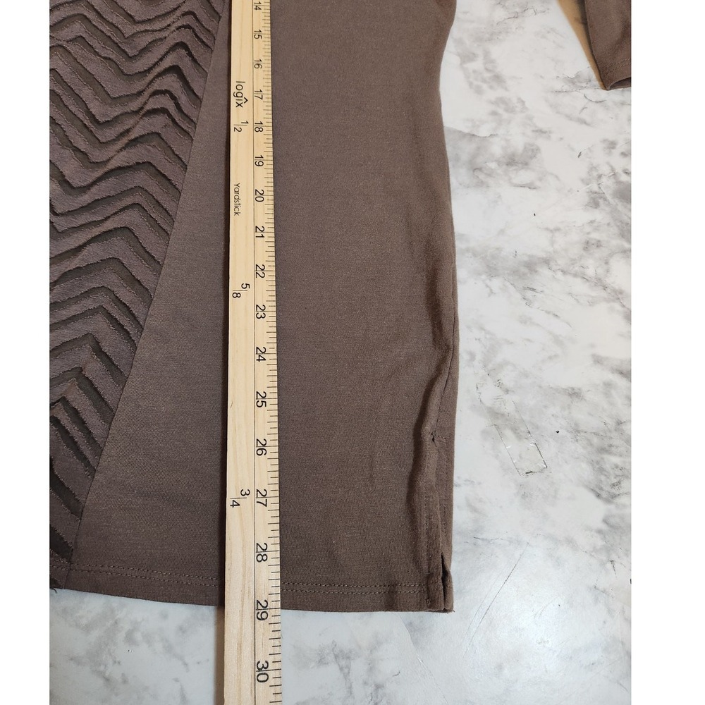 St Johns Bay Womens 3X Brown 3/4 Sleeve Textured Chevron Split Neck Tunic Top - Picture 5 of 5
